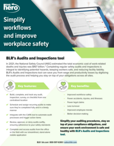 Simplify workflows and improve workplace safety with BLR Audits and Inspections tool